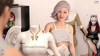 Beautiful 18yo teen cosplayer grows up in see through skirt