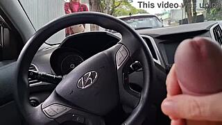 Risky Outdoor Handjob for Student in Public Streets?