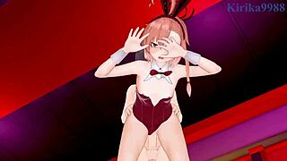 mikamo neru in bunny girl outfit fucks uzawa reisa intensely. Creampie in blue archive hentai.