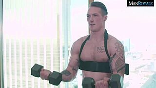 jackson rams brad's tight ass during bicep curls