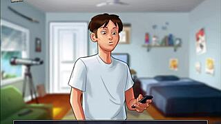 i love summertime saga 105, with big tits and ass in erotic anime style.