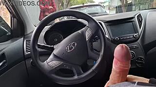 Risky Outdoor Handjob for Student in Public Streets?