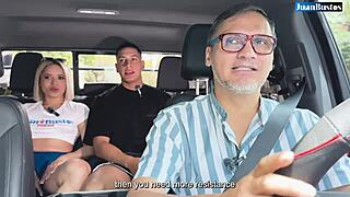 Gallan fucks petite blonde hard in the car on Juan Bustos Road! 🔥