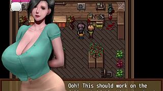 watching a porn movie with a busty woman in zombies retreat part five