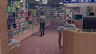 Fucking wild in a Japanese bookstore, so hot! 😍