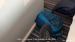 Stepmother Shares Hotel Bed and Offers Her Ass to Stepson Secretly