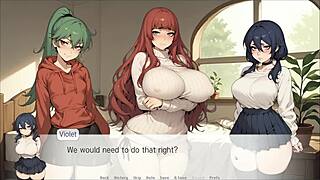 She makes her master cum between gigantic breasts in Spirit Harem.