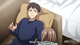Busty classmate talks after breaking up in this hentai subtitled video with masturbation scenes.