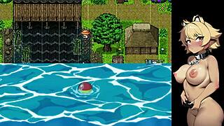 i'm playing the nuki fishing game and stripping in the stream.