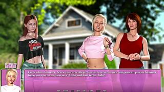 Yo, kissing my hot blonde lesbian friend in Summer City 01!