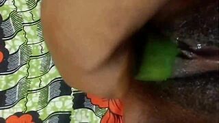 cyndy blackslave - cucumber fuck with squirt