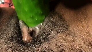 cyndy blackslave - cucumber fuck with squirt