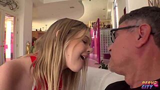 Natural Blonde Stepdaughter Coco Lovelock Gets Cunilingus, Handjob, Fingering, and Pussy Creampie