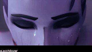 Widow maker gets her big ass pounded by black cock in this hentai pmv