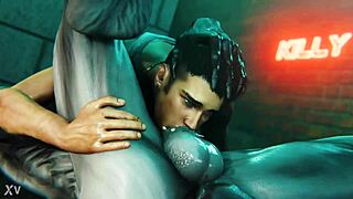 Who is Dante battling Walrider in this intense hentai showdown?