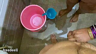 Bhabhi invites me for a steamy homemade bath session.