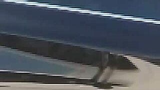 group dancing and striptease in night club with clothes ripped