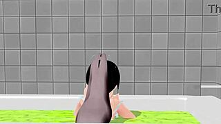 koko a strips everything in the bath for you to see