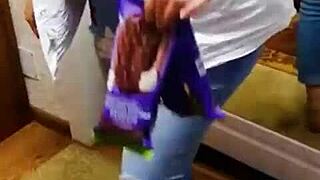 Stepmom with big ass invites stepdaughter for lesbian pussy fucking and anal orgasm.