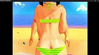 perfect beach day turns into big cock fuck with mya