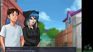 In summertime saga ep 87, odette plans to seduce gracce with her big tits