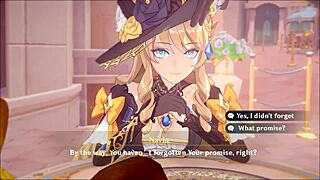 Navia enjoys Aether's big tits