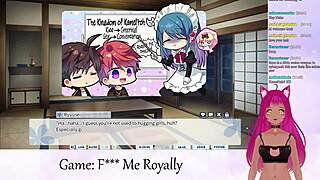 Vtuber lewdneko plays f me royally with lots of kissing scenes