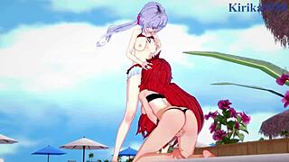 Kanade, Chris, Tsubasa in wild Symphogear hentai play!