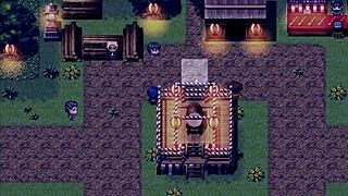 In hentai game episode 36, tanned girl Natsuki gets cum inside her ass by old man in public