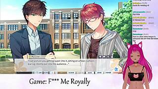 Vtuber lewdneko plays f me royally with lots of kissing scenes