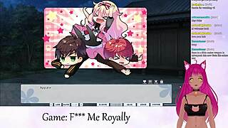 Vtuber lewdneko plays f me royally with lots of kissing scenes