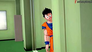 ANDROID 18 AND VIDEL WANT TO FUCK GOHAN HARD!