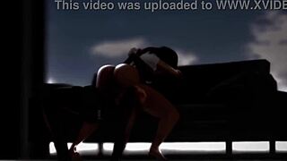 Ebony Rides Monster Cock In Second Life