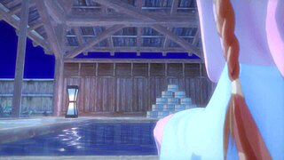 kissing jean with her hair down in this 3d cartoon genshin impact hentai anime scene