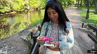 Girlfriend Gets Orgasms in a Public Park Controlled by Toy from Flirtwithsb