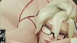 Mercy feels intense pleasure in bbc scene