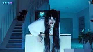 Is Sadako's Big Ass Stuck in the TV for Rough Wet Pussy Play?