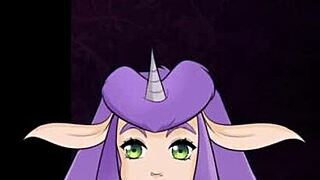 In starcraft ii slutcraft part 4, the redhead strips and swallows monster sperm after clothes ripped