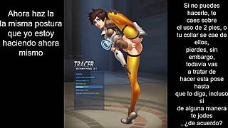 Tracer dominates with jerk off instructions and anal toys in Overwatch hentai.