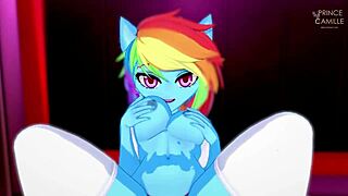 Rainbow dash gropes and rides in hentai furry anime scene