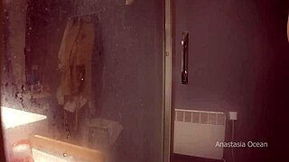 Stepmom walks into the bathroom while he's jerking, and she loves watching in this pervert family anime 😏