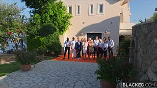 Blacked's gorgeous Agatha receives a BBC creampie in an intense interracial threesome with doggystyle and blowjob