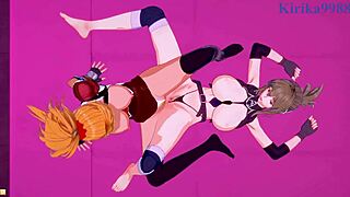 chitose kisaragi and excellen browning lesbian futanari sex