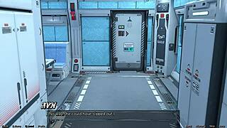 red haired step sister stranded in space shower scene