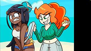 cartoon girl gets wedgies in various scenes compilation