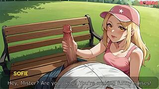 I meet this blonde innocent girl in the park and offer her my lollipop