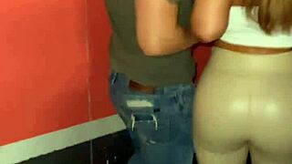 Nympho fucks first friend in public parking, inside and outside the car.