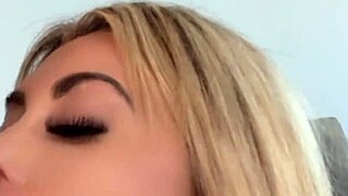 blonde sucks boyfriend's huge cock then begs for doggystyle