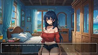 Exhibitionist girlfriend confesses in hentai game