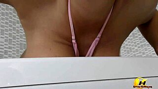wetting my bikini, fingering my pussy with a toy... so hot! 🔥